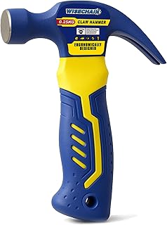 8 oz Professional Mini Small Claw Hammer 45# Steel With Fiberglass Handle– Anti-Slip Grip & Nail Starter