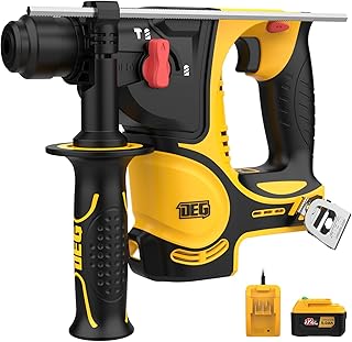 1-1/4 Inch Rotary Hammer Drill,DEGLASERS 12V Max SDS-Plus Cordless Electric Hammer,4800 BPM Brushless Motor,2 Functions,Includes 5.0Ah Battery and charger for Concrete/Metal/Wood Drilling