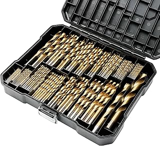 BeHappy 230 Pcs Drill Bit Set, 135° Tip Titanium Coated High Speed Steel, Twist Drill Bit Kit for Iron, Aluminum Alloy, Copper, Wood, Plastic, with Hard Storage(/16“-1/2”