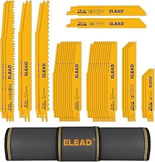 40-Piece Bi-Metal Reciprocating Saw Blade Set, Premium 4 & 6 & 9 Inch Wood & Metal Cutting Saw Blades with Storage Pouch, Long-Lasting Pruning Blades