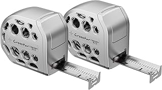 Crosstar 2 Pack 25FT Magnetic Self-Locking Stainless Steel Tape Measure, Double-Sided Scale, Waterproof & Rustproof Retractable Measuring Tape with Hollow Design for Home, Industrial, Woodworking