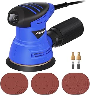 AVID POWER 5 Inch Orbital Sander, 12000 RPM Electric Sander Tool, Random Orbit Sander for Woodworking, 12 Pcs Sandpapers and Dust Collection Bag