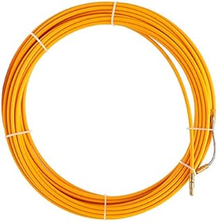Fish Tape 10M/20M/30M 6mm Fiberglass Electric Cable Push Pullers Yellow Cable Reel Duct Rodder Fish Tape Threading Metal Wall Wire Conduit(5M)