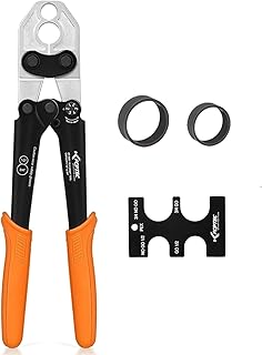 KF CPTEC PEX Clamp Tool Kit, 1/2" & 3/4" PEX Crimping Tool with Go/No-Go Gauge, ASTM F1807 Compliant, Chrome-Plated Jaw, Includes Assorted Accessories for Plumbing Installation & Repair
