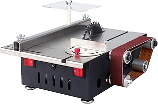 2 in 1 Mini Table Saw, Versatile Portable Cutting | Sander All-in-One, Belt Sander, 4 Blades and 10 Sanding Tapes to Choose From for Wood/Metal/Pcb/Acrylic/Plastic