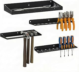 Wall Mount Screwdriver Organizer, Plier Organizer, Hammer Rack, Hand Tool Organizer and Storage Rack Wall Mount for Workshop Shed Garage Workbench Home, 4 pack
