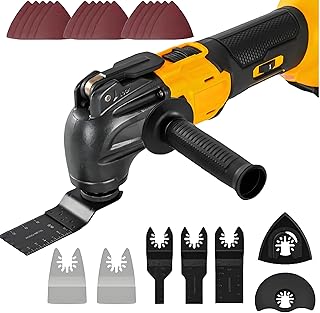 Cordless Oscillating Tool, Brushless Power Oscillating Multi Tool Fits Dewalt 20V MAX Battery, 6-Gear Speed, 23-Piece Multitool Kit for Cutting Sanding Scraping Trimming Plumbing (No Battery)