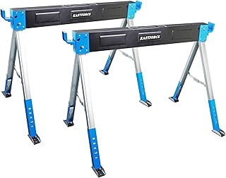 Folding Sawhorse Heavy Duty Adjustable Height Sawhorse Pair with Adjustable Legs 2 Pack KF3018