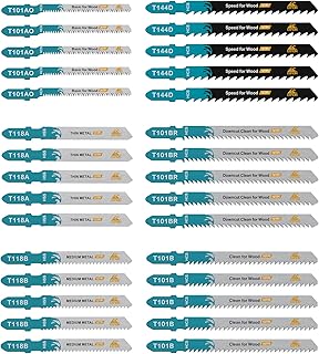 30-Piece Jigsaw Blades for Metal and Softwood Plywood, Professional Accessory Jigsaw