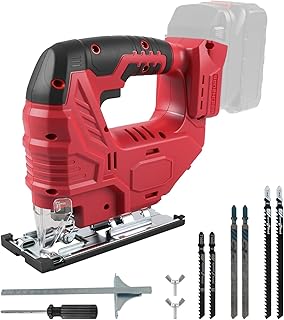 Brushless Cordless Jig Saw for Milw-aukee 18V Battery(Tool Only), 5 Speed Variable Up to 2700RPM, LED Light, 45° Bevel Cuts, 3 Orbital Motions, with Jig Saw Blade for Straight/Curve/Circle Cutting