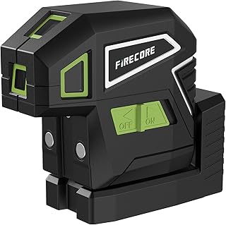 Firecore 5-Point Laser Level, Green Beam Self-Leveling Laser Plumb Bob with Magnetic Base, 131-Foot Range, 2 AA Batteries and Carry Pouch Included - F501G