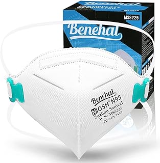 N95 Masks for Adults - NIOSH-Approved Individually Wrapped Reusable N95 Face Masks- 95% Filtration for Easy Breathing