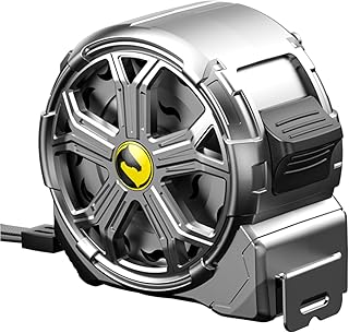 Tape Measure 25ft, Stainless Steel Retractable Tape Measure, Waterproof & Rustproof Steel Measuring Tape with Hollow Design for Renovation, Construction, Carpentry (25')