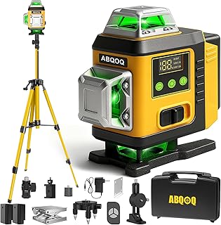 Laser Level - Laser Level 360 Self Leveling with Tripod, 4 x 360 Lazer Leveler Tool Green Line Laser for Ground Leveling, 16 Line Laser Level for Picture Hanging, Measuring, Construction