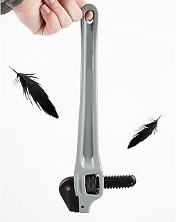 FTVOGUE 14-inch Aluminum Offset Pipe Wrench with Floating Hook Jaw Heavy Duty Adjustable Plumbing Wrench Cr Mo Steel Jaw Non Slip Grip for Professional Pipe Fitters (14in)