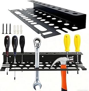 Screwdriver Organizer Wall Mount for Pliers, Screwdrivers, Garage Workshop Storage, Stores up to 43 Pliers or Small Tools, Ideal Gift for Men