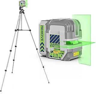 Huepar Pro Laser Level with 55in Tripod, 150Ft Self Leveling Lazer Leveler Tool with Pulse Mode (200Ft), Rechargeable, Switchable Green Cross Lines for Picture Hanging, Tile, DIY/Construction Project