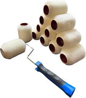 Tru-Lamb - 100% Natural Lambskin Professional Grade 4 x 1/2" Paint Roller Covers - 13 Piece Set. Inlcudes 12-4" Roller Covers and One Roller Frame.