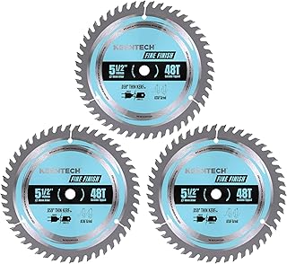 KEENTECH 5-1/2 Inch Circular Saw Blade 48 Tooth by 10MM Bore for Fine Finishing Wood Cutting, Tungsten Carbide Tipped 3-Pack
