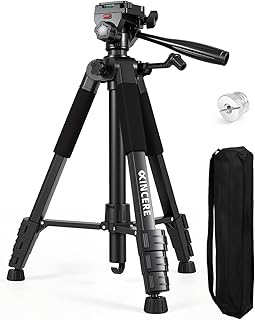 60 Inches Heavy Duty Aluminum Tripod, 0.8mm Thick Laser Level Tripod with 360° Pan Head & Hexagonal Legs for Laser Leveling, with 1/4 & 5/8 Thread, for Lazer Level, Point Lasers