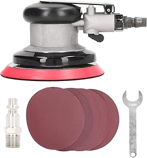ViaGasaFamido Air Random Orbital Sander 5 Inch Pneumatic Palm Sander Polisher for Car Wood Composites Metal