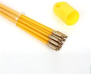 Fiberglass Fish Tape Push Pull Kit 10 Pcs 33cm Yellow For Running Wire