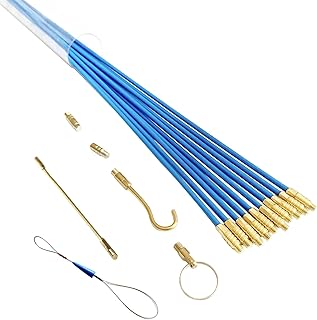 Pack Of 10 Fiberglass Blue Fish Tape 4mm x 33cm Kit For Cable Running