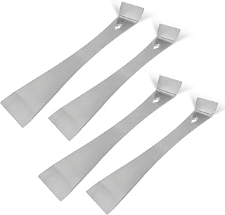 4-Piece 17005 Stainless Steel Pry Bar Scraper Set, 9.25" and 6.7" Trim Puller, Small Flat Pry Bar, Silver Beekeeping Hive Scraper, Bee Hive Hand Tool, 2 Sizes