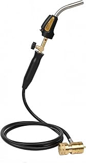 ICOOL Propane Torch with Hose, Mapp Gas Torch with Valve, Trigger Start Maximum Temperature 3600℉, CGA600 Cylinder Connection, Welding Torch for Soldering, Plumbing, HVAC (Includes Cylinder Clip)