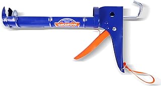 9" Caulk Gun, No Drip Silicone & Sealant Finishing Tool for Kitchen & Bathroom Sink Joints, Includes Built-in Spout Cutter & Smooth Round Rod for 10oz Caulk Tubes