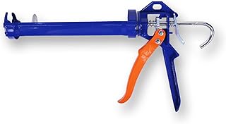 9" Caulk Gun, No Drip Silicone & Sealant Finishing Tool for Kitchen & Bathroom Sink Joints, with Rotating Cradle & Smooth Round Rod for 10oz Tubes