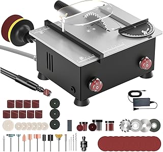 Mini Table Saw for Crafts[Dual 795 Motors & Switches] Max 200W/12,000RPM/26mm Adjustable Height Table Saw with Accessories.Gift for Men and Women's Creating Handmade Gifts,Exploring Hobbies,Models