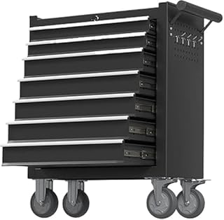 Heavy-Duty 7-Drawer Rolling Tool Chest on Wheels - Portable Mechanic Toolbox & DIY Organizer, Spacious Storage for Tools, Accessories & Workshop Essentials