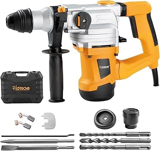 Hoteche 1200W 30MM SDS Plus Rotary Hammer Drill, 3-Function Hammer/Drill/Hammer Drill with 2.7J Impact Force, Yellow, Color Box + Plastic Case Packaging