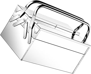 Stainless Steel Tools Storage Box Rustproof Handheld Toolbox with Lock Buckle for Home Repair and Outdoor Use Organizer Case