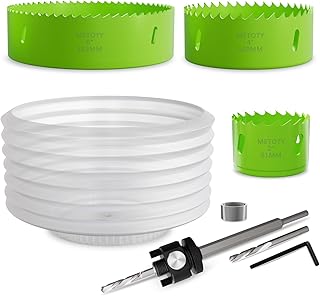 8-Piece Bi-Metal Hole Saw Kit (2"/4"/6") with Quick Change Arbors for Wood,Thin Metal and Drywall Cutting with Dust Cover and Accessories
