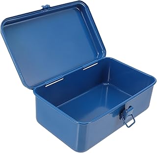 Luxshiny Heavy Duty Iron Tool Box with High Hardness and Strong Bearing Capacity Sturdy Car Trunk Storage Organizer for Screwdrivers Wrenches Drills Workshop and Home Repair Tool Case