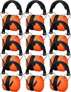 12 Pcs Hearing Protection Ear Muffs NRR 28dB Noise Reduction Headphones Shooting Ear Protection Earmuffs (Orange)