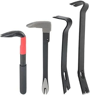4PCS Nail Puller Pry Bar Set With Hardened 45 Manganese Steel Construction, Multi Flat Crowbars For Home Decor, Woodworking, And Prying Tasks