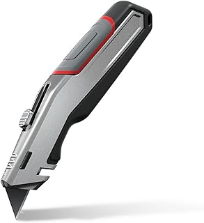 Heavy-duty Automatic Telescopic Utility Knife, Three-position Telescopic Box Cutter，with Cut Groove Design,Includes Three Blades(*1)
