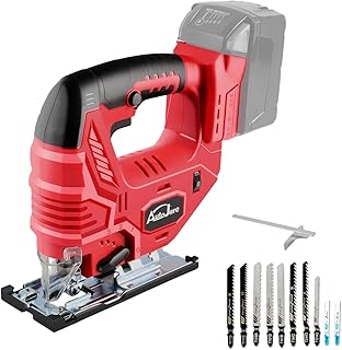 Cordless Jig Saw Compatible with Milwaukee m18 Battery Brushless Jigsaw with 7-Speed Variable 0°- 45° Bevel Cuts 4 Position Orbital Setting for Wood, Metal (No Battery)