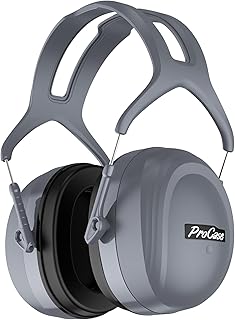 ProCase Extra Large SNR 37dB Noise Cancelling Headphones, NRR 30dB Hearing Protection Ear Muffs for Adults Noise Reduction, Wide Size Adjustment and Comfortable -Grey