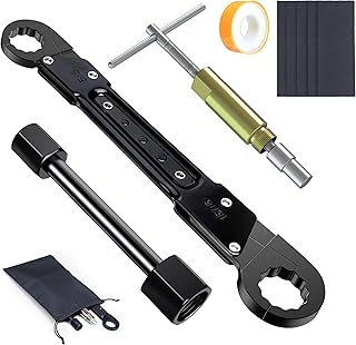 10 PCS Plumbing Tools Kit, Angle Stop Wrench Kit with 1/2-Inch Compression Sleeve Puller & 2-in-1 Wrench, for Professional & DIY Angle Valve Removal/Installation, Includes Sandpaper (Black)