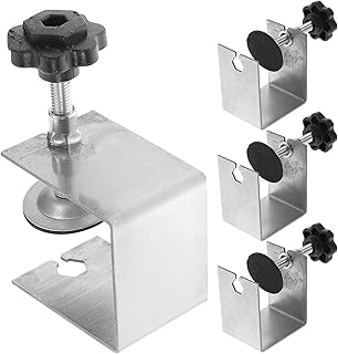 COHEALI 4pcs Drawer Front Installation Clamps with Anti-slip Gasket Even Clamping Area C-clamp Woodworking Tool for Cabinet Door Alignment and Quick Setup