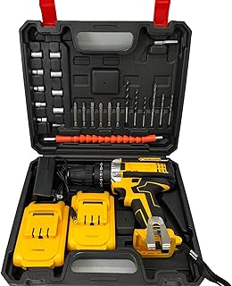20V Cordless Drill Driver Set,1/2 inch Cordless Drill Kit for Drilling Brick Wall, Metal, Wood, 30Nm,2 Speed, 20+1+1 Clutch,2 Battery and Charger Included