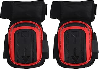 Heavy Duty Non-Slip Knee Pads with Thick Foam Gel Protection for Construction Workers and Flooring Installers, Extended Red Work Pads for Gardening and Industrial Use