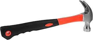 Kisangel Claw Hammer Fiberglass Handle 0.5Kg Non-Slip Grip Nailing Hammer Multi-Purpose Carpenter Tool for Framing and Universal Fixing