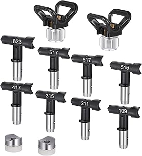 Spray Tips for Airless Sprayer, Airless Sprayer Tips, 8pcs Reversible Spray Tips with 2 Holders, Airless Paint Spray Guns Nozzles Set, 109, 211, 315, 417, 515, 517,623
