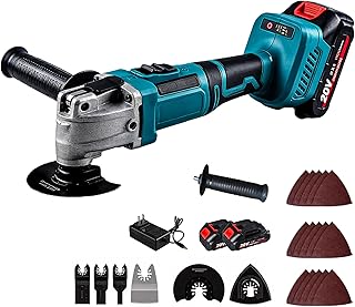Brushless Cordless Oscillating Multi Tool, 20V Power Tool Compatible with Makita 20V Battery, 4° Oscillation Angle, 6 Variable Speeds 8000-22000 OPM, Tool-Free Blade Change