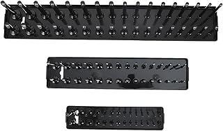 3Pcs Metric Drive Socket Organizer Tray Set Heavy Duty Plastic Socket Holder Rack for 1/2" 3/8" 1/4" Tool Storage and for Workshop and Toolbox